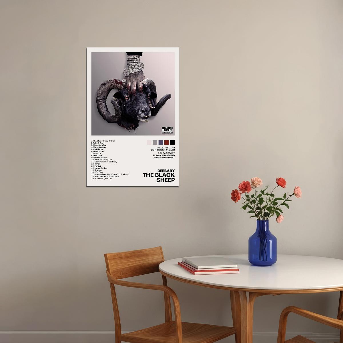 DeeBaby The Black Sheep Album Cover Music Poster Rap Print Rapper Album Wall Art - xonomax