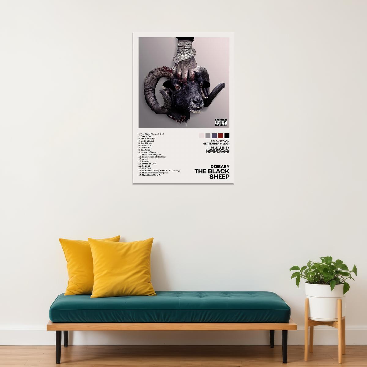 DeeBaby The Black Sheep Album Cover Music Poster Rap Print Rapper Album Wall Art - xonomax