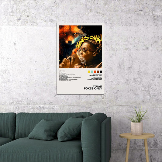 YTB Fatt Foxes Only Album Cover Music Poster Aesthetic Rap Print Rapper Album Cover Art - xonomax