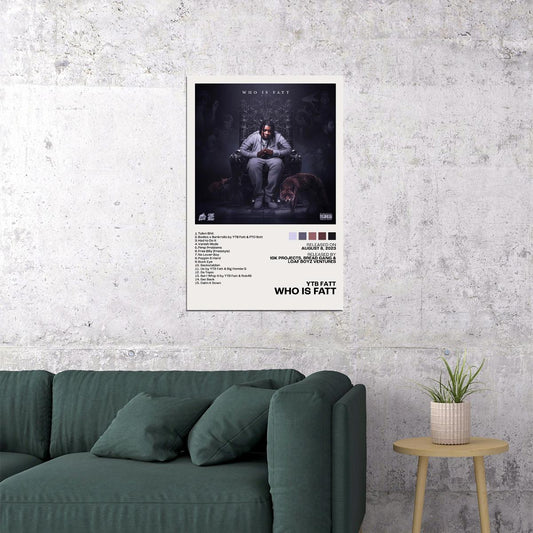YTB Fatt Who is Fatt Album Cover Music Poster Rap Music Print Rapper Album Wall Art - xonomax