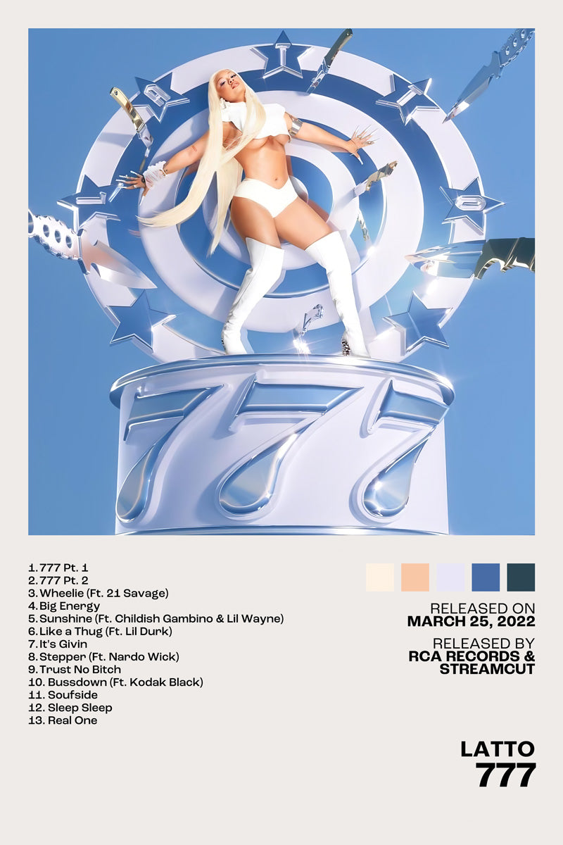 Latto 777 Album Cover Aesthetic Music Poster Rap Print Female Rapper Album Wall Art