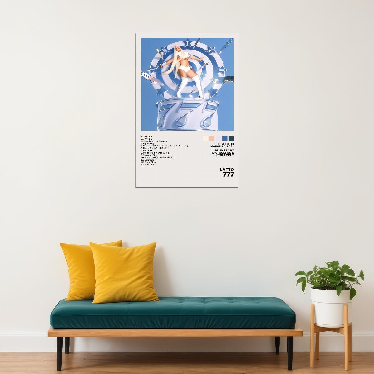 Latto 777 Album Cover Aesthetic Music Poster Rap Print Female Rapper Album Wall Art