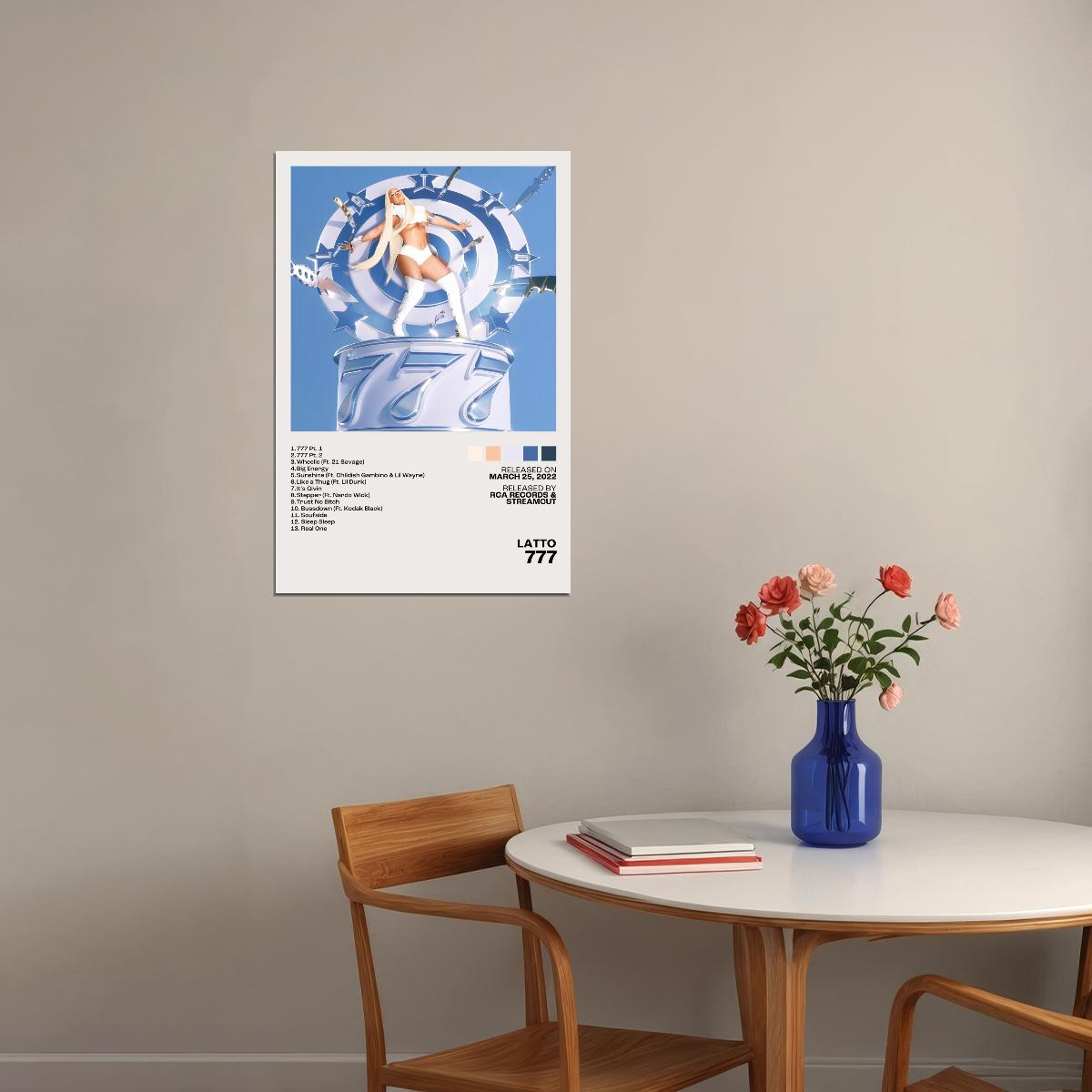 Latto 777 Album Cover Aesthetic Music Poster Rap Print Female Rapper Album Wall Art
