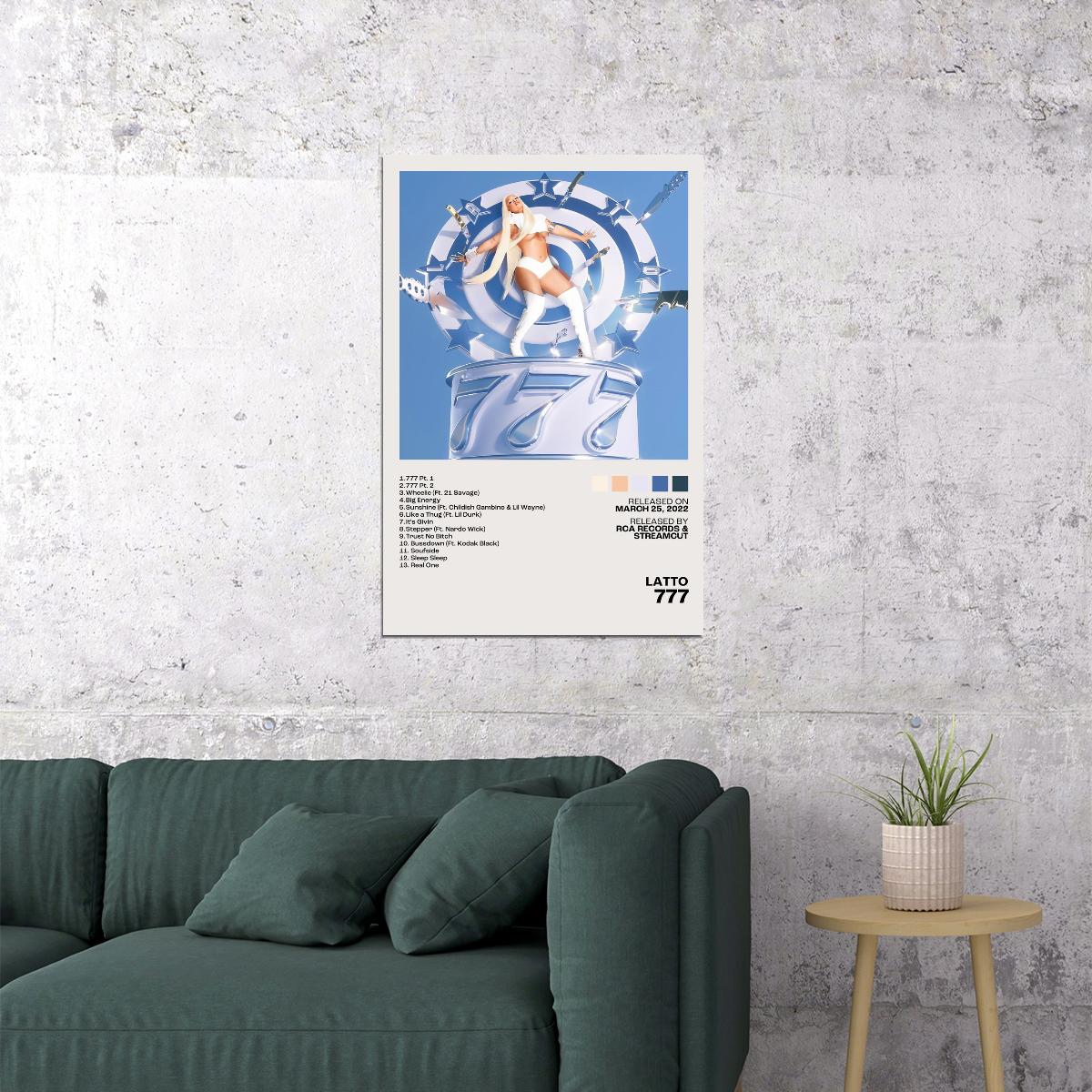 Latto 777 Album Cover Aesthetic Music Poster Rap Print Female Rapper Album Wall Art
