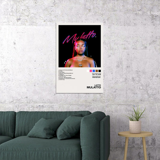 Latto Mulatto Album Cover Music Poster Rap Aesthetic Female Rapper Album Wall Art - xonomax