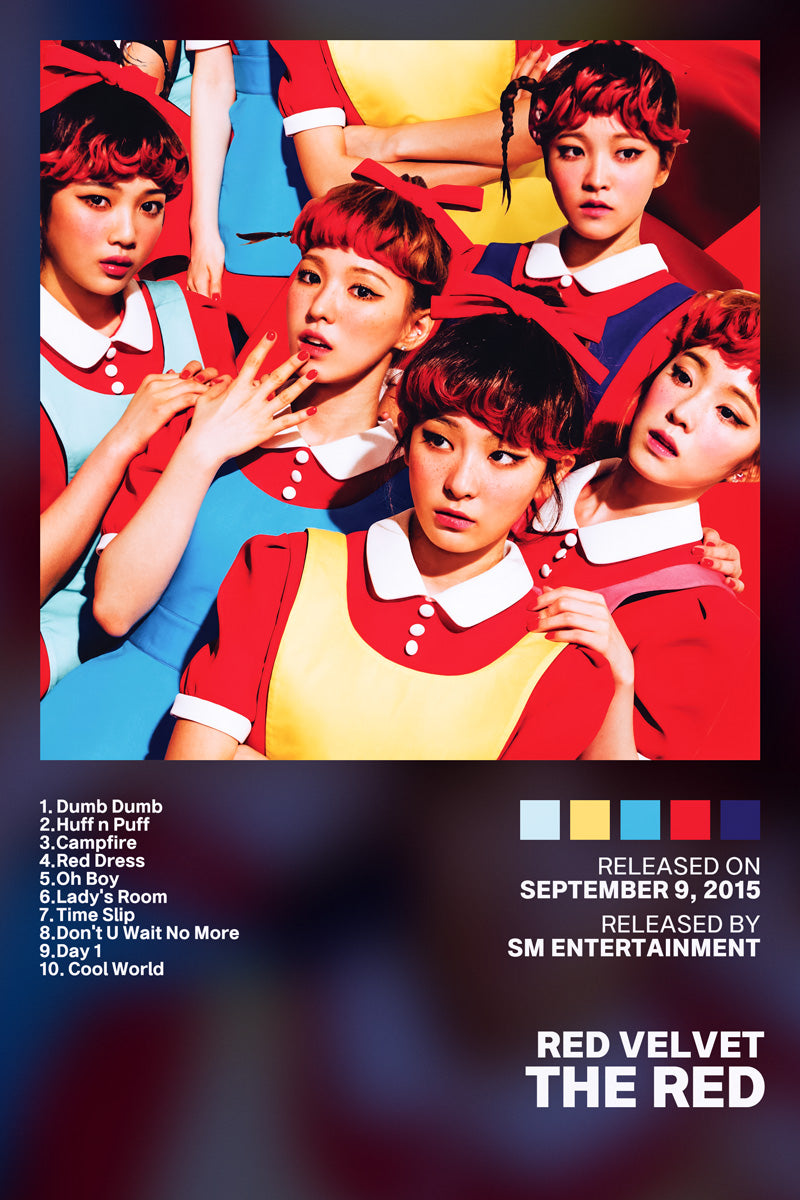 Red Velvet The Red 2015 Album Cover Music Poster Kpop Aesthetic Female Girl Group Cover Wall Art - xonomax