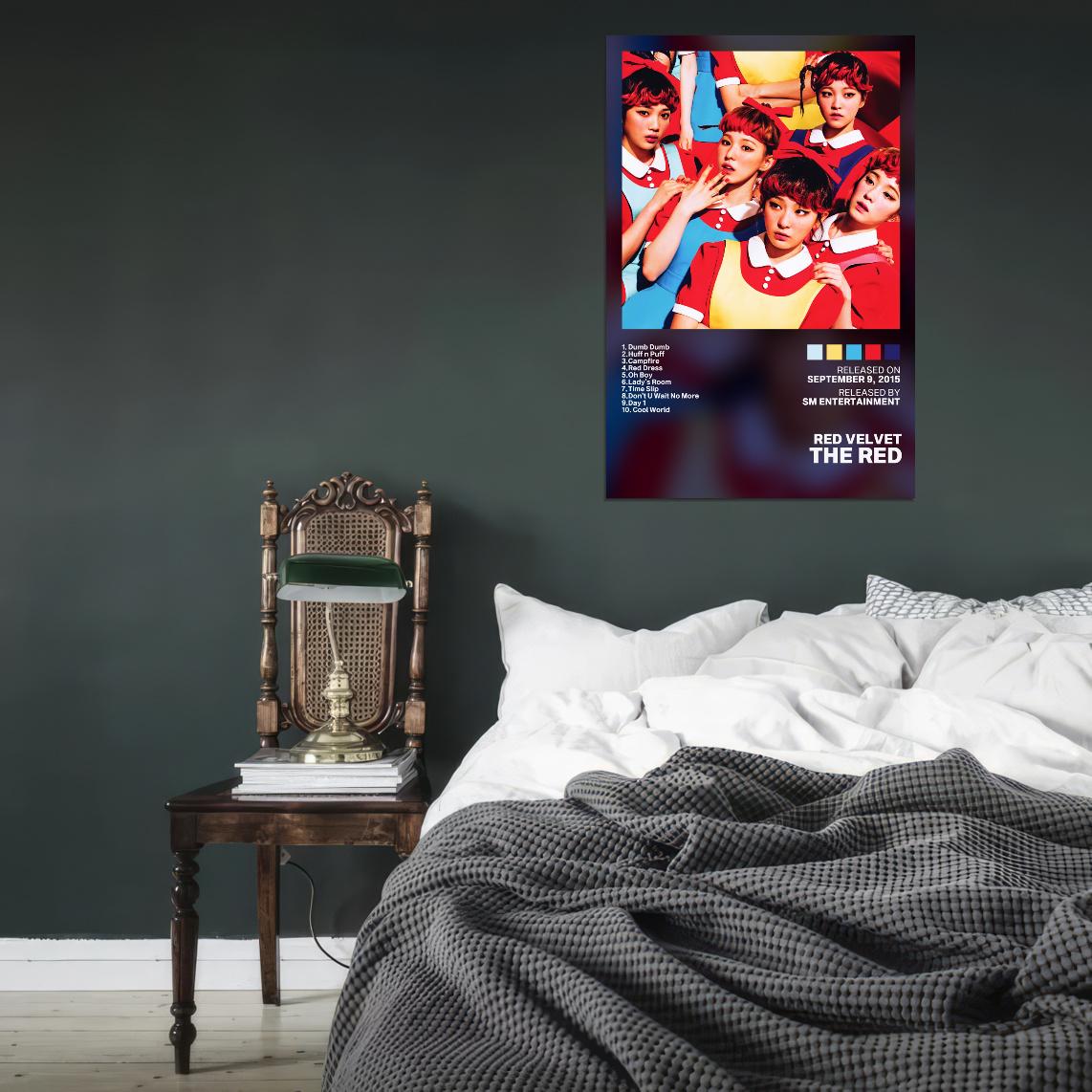 Red Velvet The Red 2015 Album Cover Music Poster Kpop Aesthetic Female Girl Group Cover Wall Art - xonomax