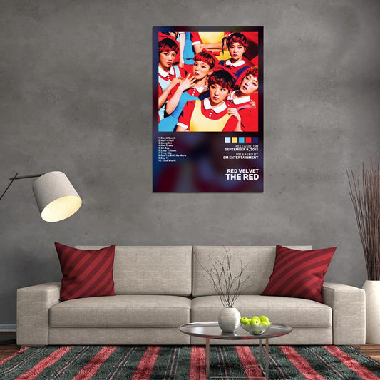 Red Velvet The Red 2015 Album Cover Music Poster Kpop Aesthetic Female Girl Group Cover Wall Art - xonomax