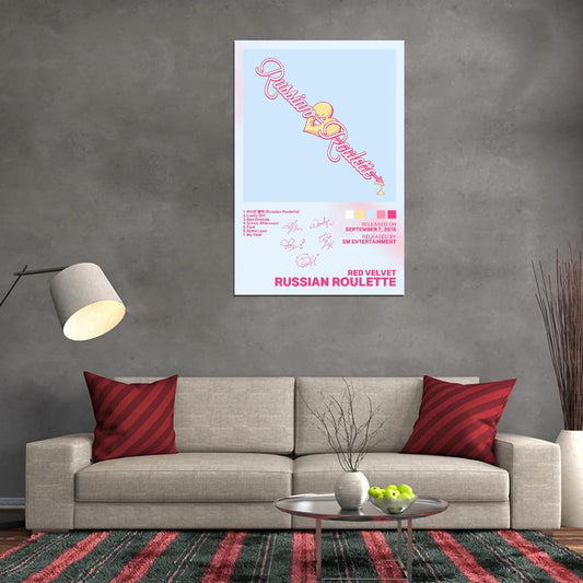 Red Velvet Russian Roulette 2016 Album Cover Music Poster Kpop Aesthetic Female Girl Group Cover Wall Art - xonomax