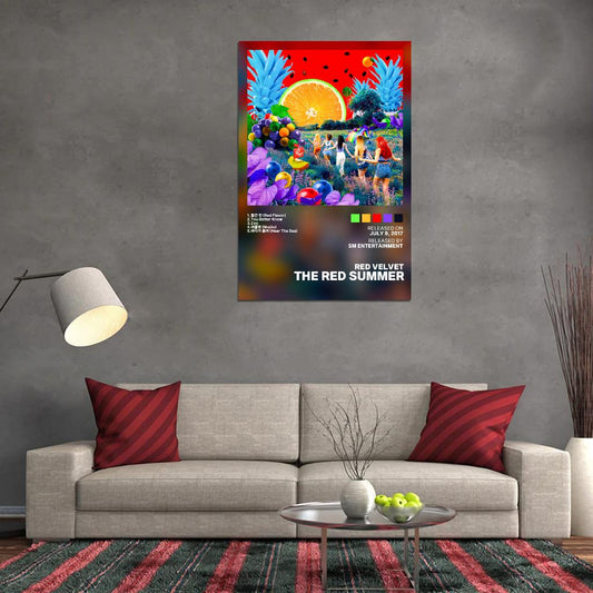 Red Velvet Red Summer 2017 Album Cover Music Poster Kpop Aesthetic Female Girl Group Cover Wall Art - xonomax