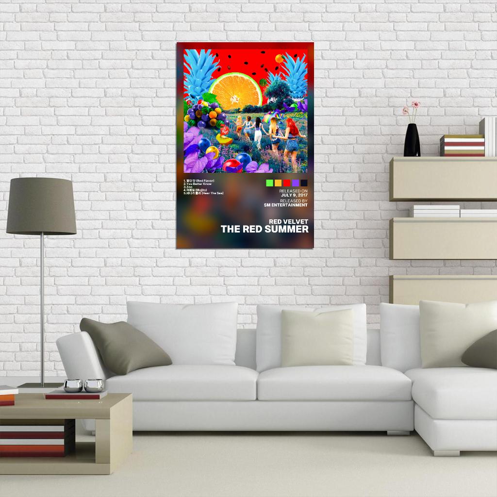 Red Velvet Red Summer 2017 Album Cover Music Poster Kpop Aesthetic Female Girl Group Cover Wall Art - xonomax