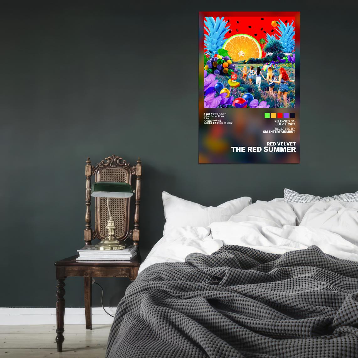 Red Velvet Red Summer 2017 Album Cover Music Poster Kpop Aesthetic Female Girl Group Cover Wall Art - xonomax