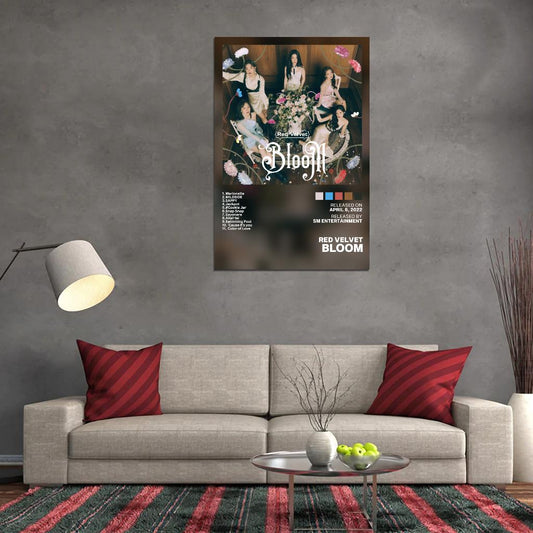 Red Velvet Bloom 2022 Album Cover Music Poster Kpop Aesthetic Female Girl Group Cover Wall Art - xonomax