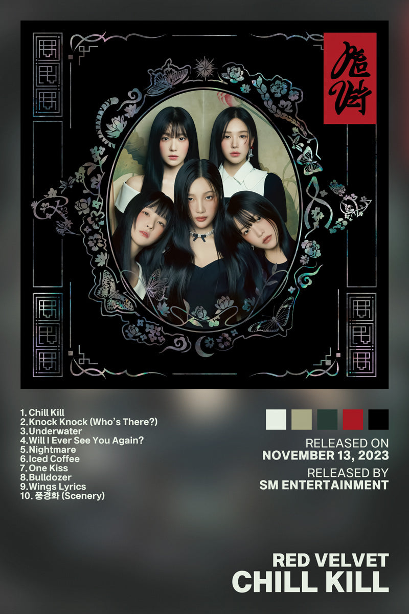 Red Velvet Chill Kill 2023 Album Cover Music Poster Kpop Aesthetic Female Girl Group Cover Wall Art - xonomax