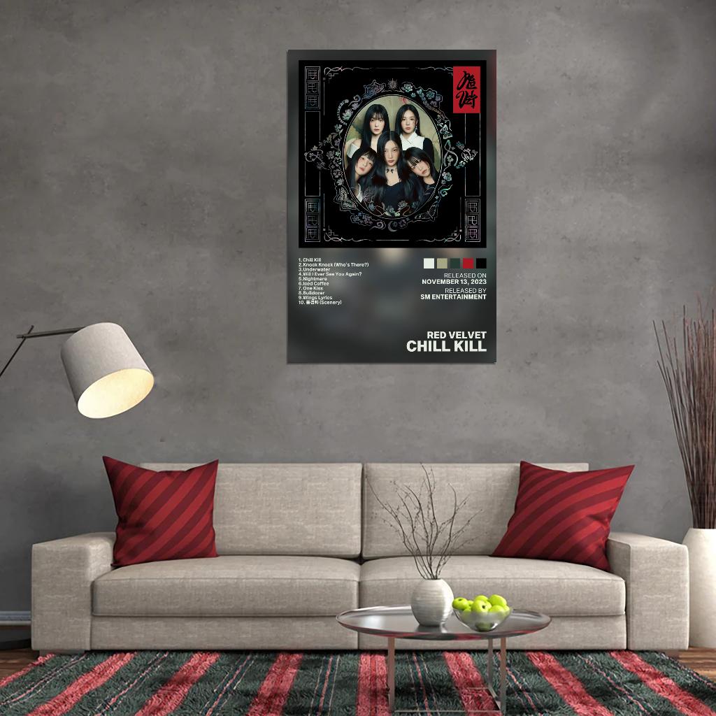Red Velvet Chill Kill 2023 Album Cover Music Poster Kpop Aesthetic Female Girl Group Cover Wall Art - xonomax