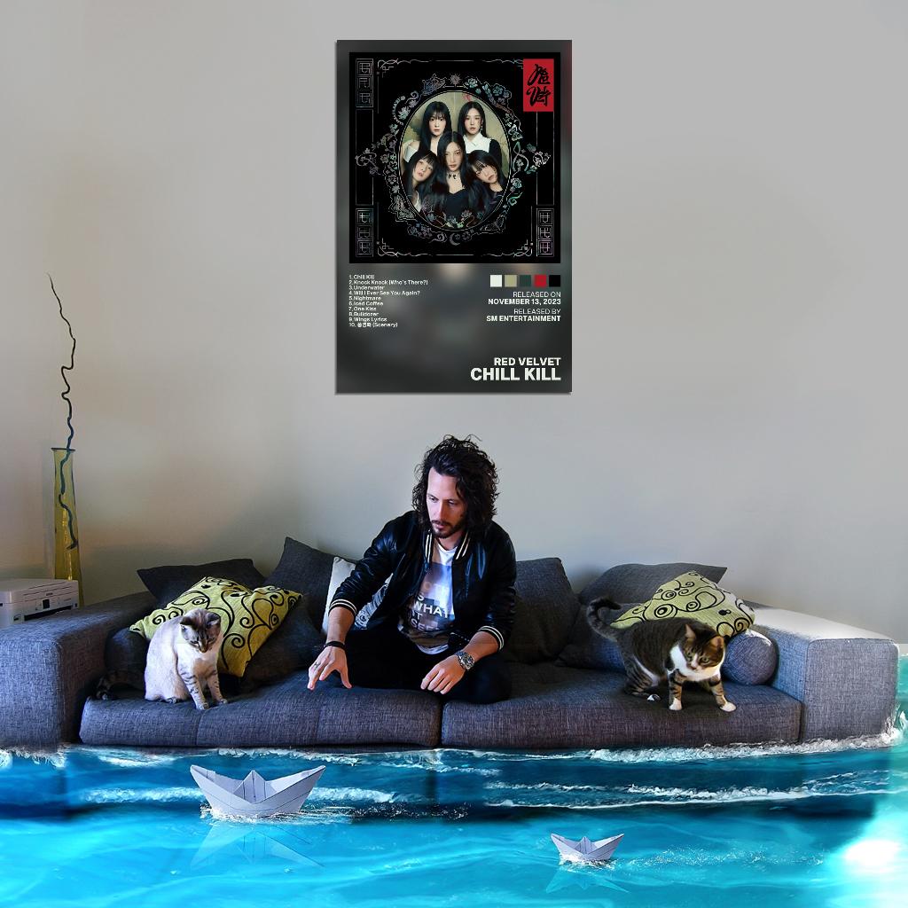 Red Velvet Chill Kill 2023 Album Cover Music Poster Kpop Aesthetic Female Girl Group Cover Wall Art - xonomax
