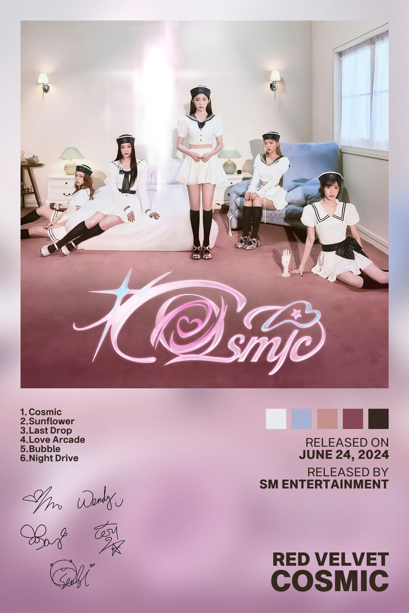 Red Velvet Cosmic 2024 Album Cover Music Poster Kpop Aesthetic Female Girl Group Cover Wall Art - xonomax