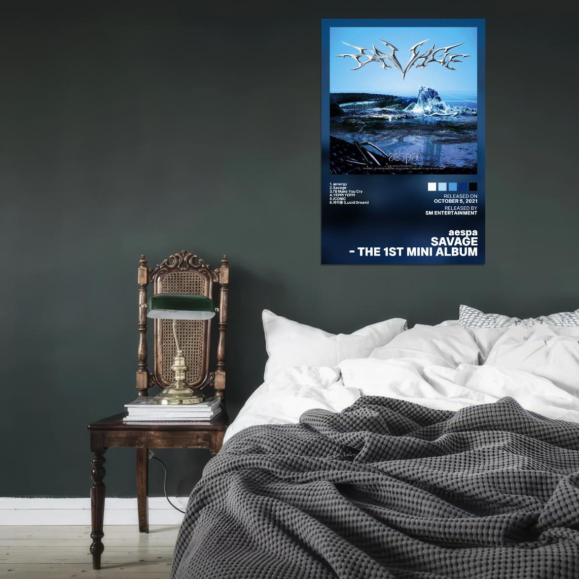 aespa Savage The 1st Mini Album 2021 Album Cover Music Poster Kpop Aesthetic Female Girl Group Cover Wall Art - xonomax