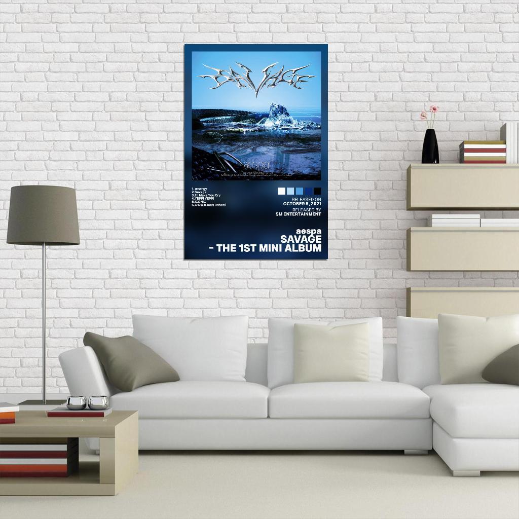 aespa Savage The 1st Mini Album 2021 Album Cover Music Poster Kpop Aesthetic Female Girl Group Cover Wall Art - xonomax