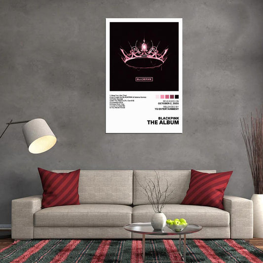 Blackpink The Album 2020 Album Cover Music Poster Kpop Aesthetic Female Girl Group Cover Wall Art - xonomax