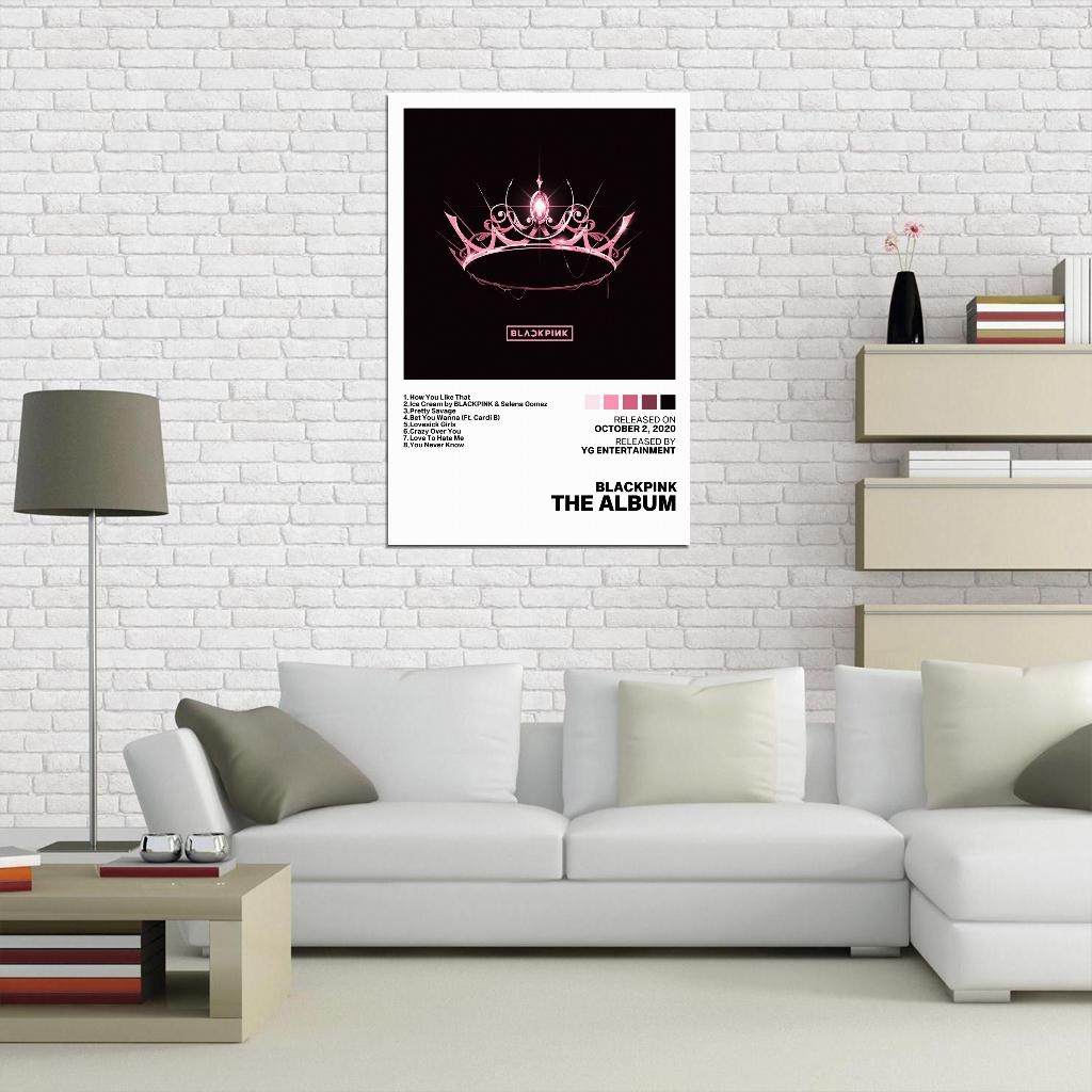 Blackpink The Album 2020 Album Cover Music Poster Kpop Aesthetic Female Girl Group Cover Wall Art - xonomax