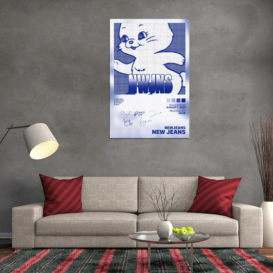 NewJeans New Jeans 2022 Album Cover Music Poster Kpop Aesthetic Female Girl Group Cover Wall Art - xonomax
