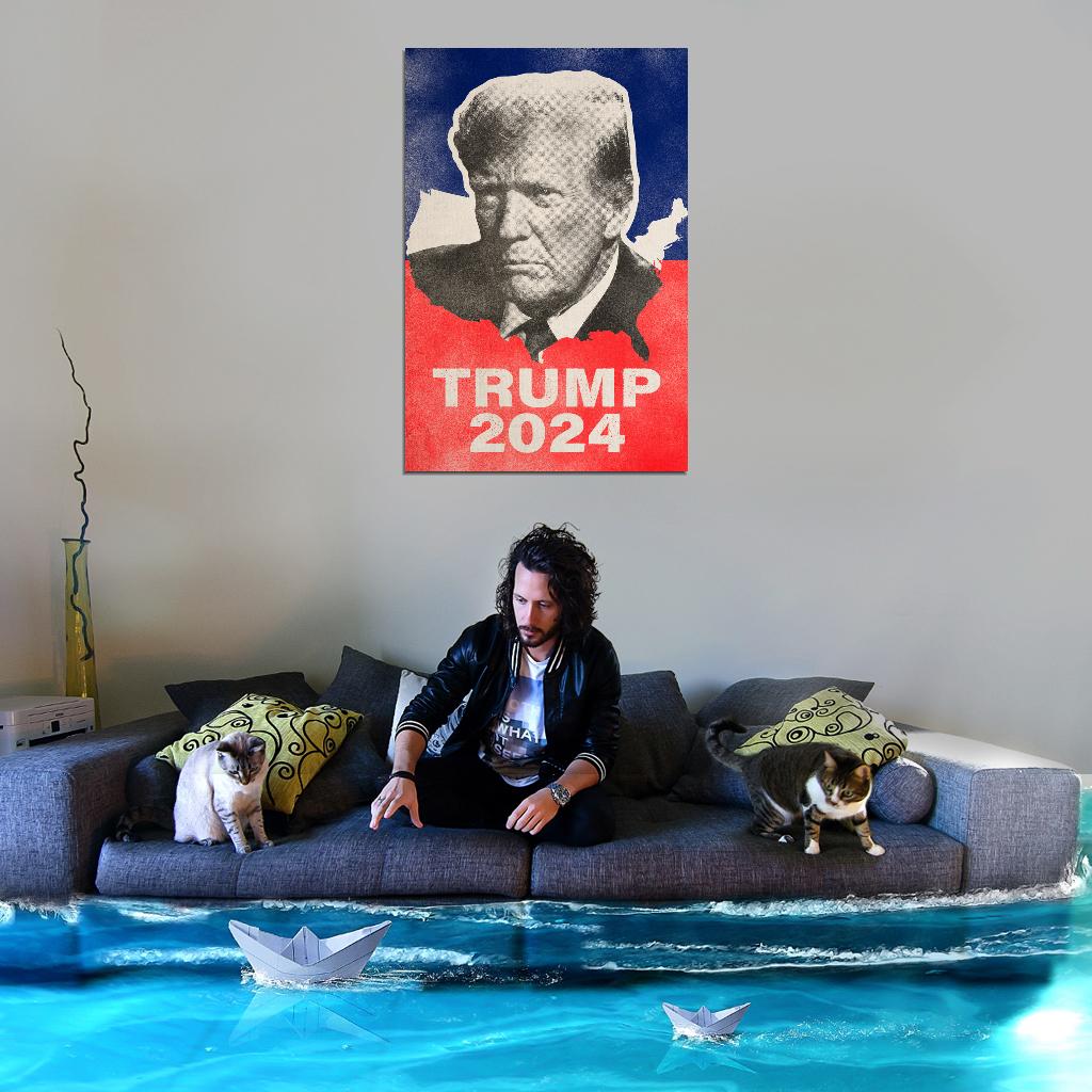 Donald Trump Fight For America Poster July 14 2024 USA Election Ex President Poster Trump