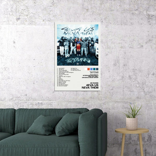 42 Dugg 4eva Us Neva Them Album Cover Music Poster Rap Home Decor For Living Room Hip-Hop Aesthetic Rapper Album Wall Art Records Poster Wall Decor For Bedroom - xonomax