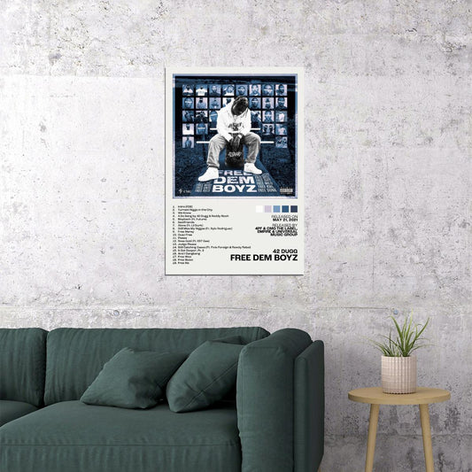 42 Dugg Free Dem Boyz Album Cover Music Poster Rap Home Decor For Living Room Hip-Hop Aesthetic Rapper Album Wall Art Records Poster Wall Decor For Bedroom - xonomax