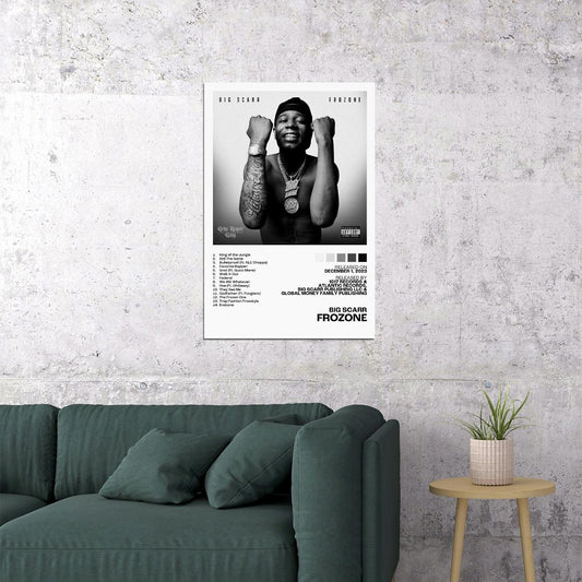 Big Scarr Frozone Album Cover Music Poster Rap Home Decor For Living Room Hip-Hop Aesthetic Rapper Album Wall Art Records Poster Wall Decor For Bedroom - xonomax