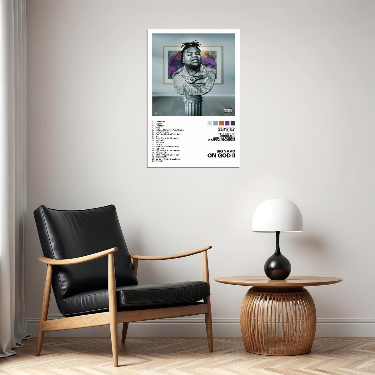Big Yavo On God II Album Cover Music Poster Rap Home Decor For Living Room Hip-Hop Aesthetic Rapper Album Wall Art Records Poster Wall Decor For Bedroom - xonomax