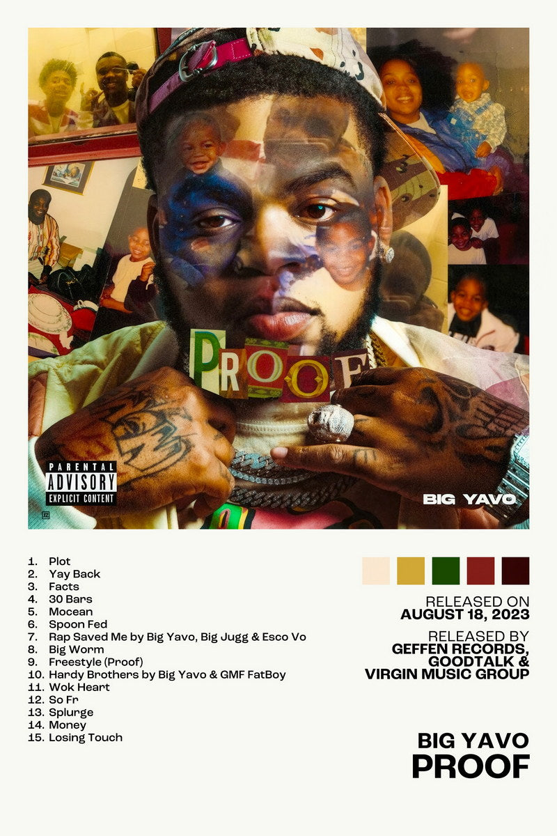 Big Yavo Proof Album Cover Music Poster Rap Home Decor For Living Room Hip-Hop Aesthetic Rapper Album Wall Art Records Poster Wall Decor For Bedroom - xonomax