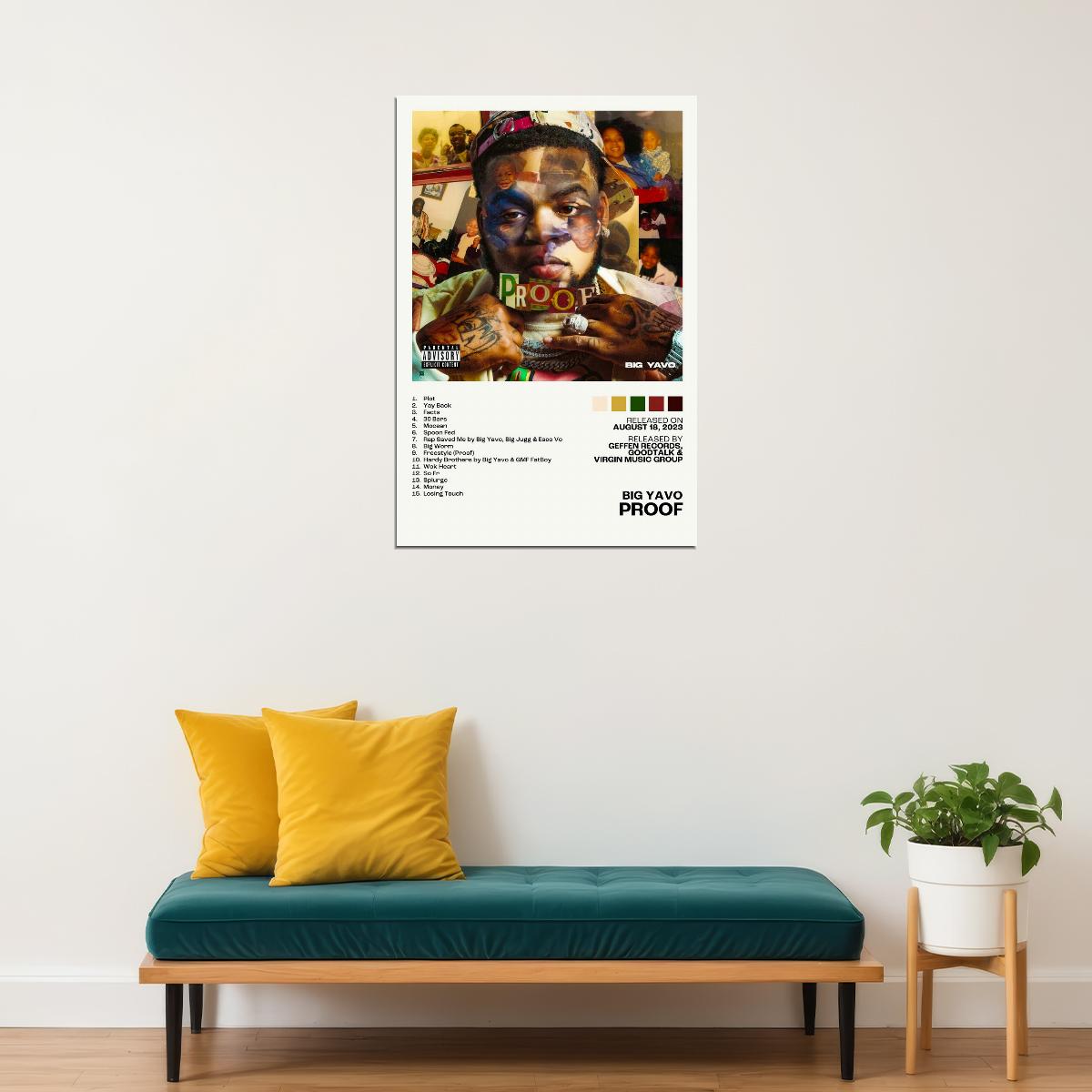Big Yavo Proof Album Cover Music Poster Rap Home Decor For Living Room Hip-Hop Aesthetic Rapper Album Wall Art Records Poster Wall Decor For Bedroom - xonomax