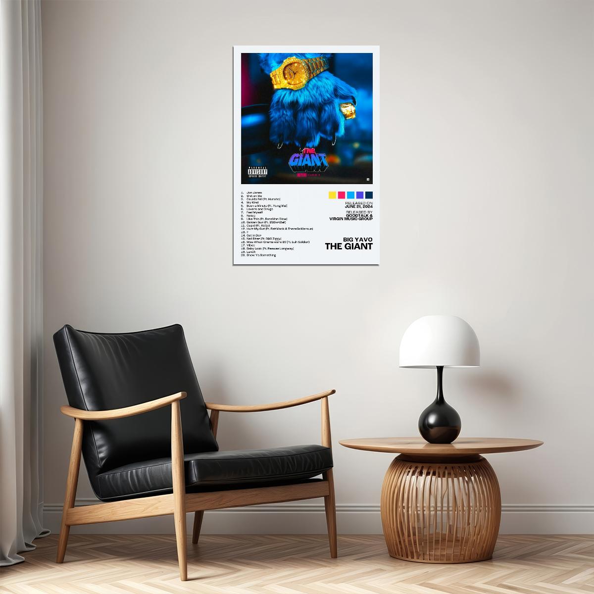 Big Yavo The Giant Album Cover Music Poster Rap Home Decor For Living Room Hip-Hop Aesthetic Rapper Album Wall Art Records Poster Wall Decor For Bedroom - xonomax