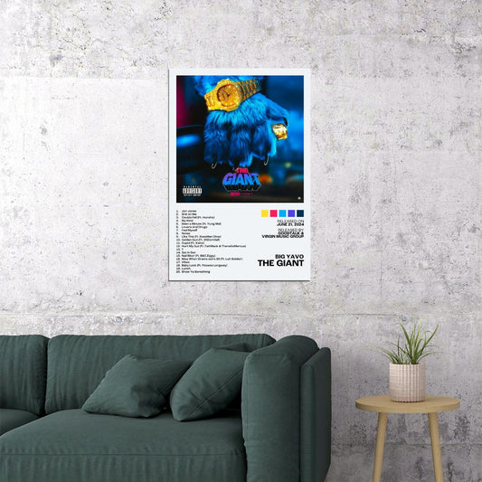 Big Yavo The Giant Album Cover Music Poster Rap Home Decor For Living Room Hip-Hop Aesthetic Rapper Album Wall Art Records Poster Wall Decor For Bedroom - xonomax