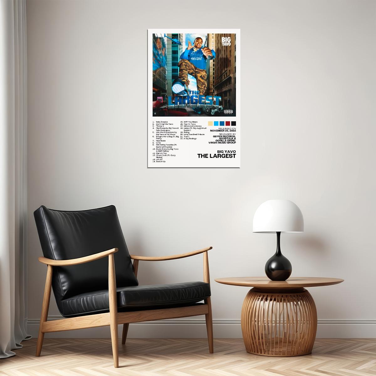 Big Yavo The Largest Album Cover Music Poster Rap Home Decor For Living Room Hip-Hop Aesthetic Rapper Album Wall Art Records Poster Wall Decor For Bedroom - xonomax