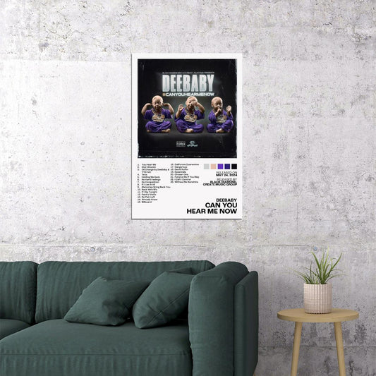 DeeBaby Can You Hear Me Now Album Cover Music Poster Rap Home Decor For Living Room Hip-Hop Aesthetic Rapper Album Wall Art Records Poster Wall Decor For Bedroom - xonomax