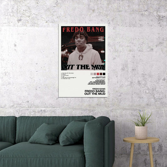 Fredo Bang Fredo Bang Out The Mud Album Cover Music Poster Rap Home Decor For Living Room Hip-Hop Aesthetic Rapper Album Wall Art Records Poster Wall Decor For Bedroom - xonomax