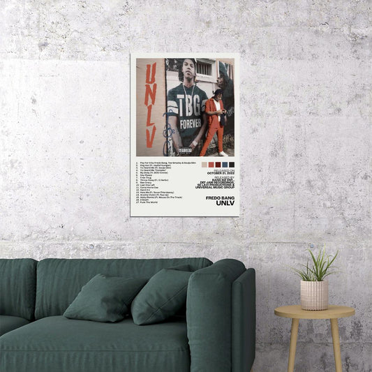 Fredo Bang UNLV Album Cover Music Poster Rap Home Decor For Living Room Hip-Hop Aesthetic Rapper Album Wall Art Records Poster Wall Decor For Bedroom - xonomax