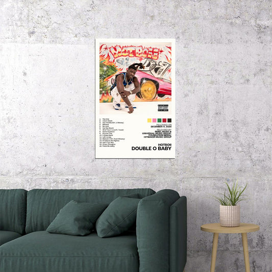 Hotboii Double O Baby Album Cover Music Poster Rap Home Decor For Living Room Hip-Hop Aesthetic Rapper Album Wall Art Records Poster Wall Decor For Bedroom - xonomax