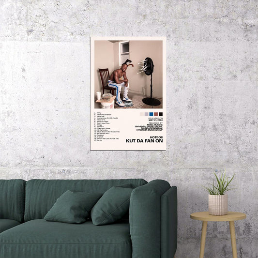 Hotboii Kut Da Fan On Album Cover Music Poster Rap Home Decor For Living Room Hip-Hop Aesthetic Rapper Album Wall Art Records Poster Wall Decor For Bedroom - xonomax