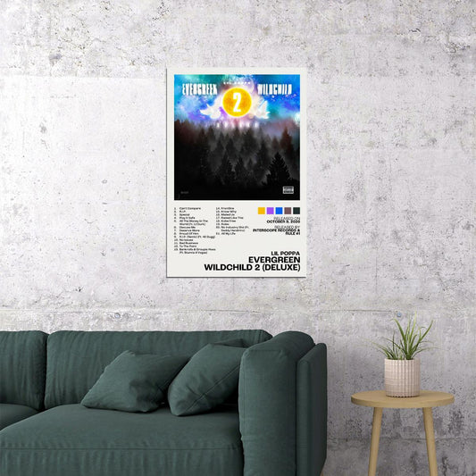 Lil Poppa Evergreen Wildchild 2 (Deluxe) Album Cover Music Poster Rap Home Decor For Living Room Hip-Hop Aesthetic Rapper Album Wall Art Records Poster Wall Decor - xonomax