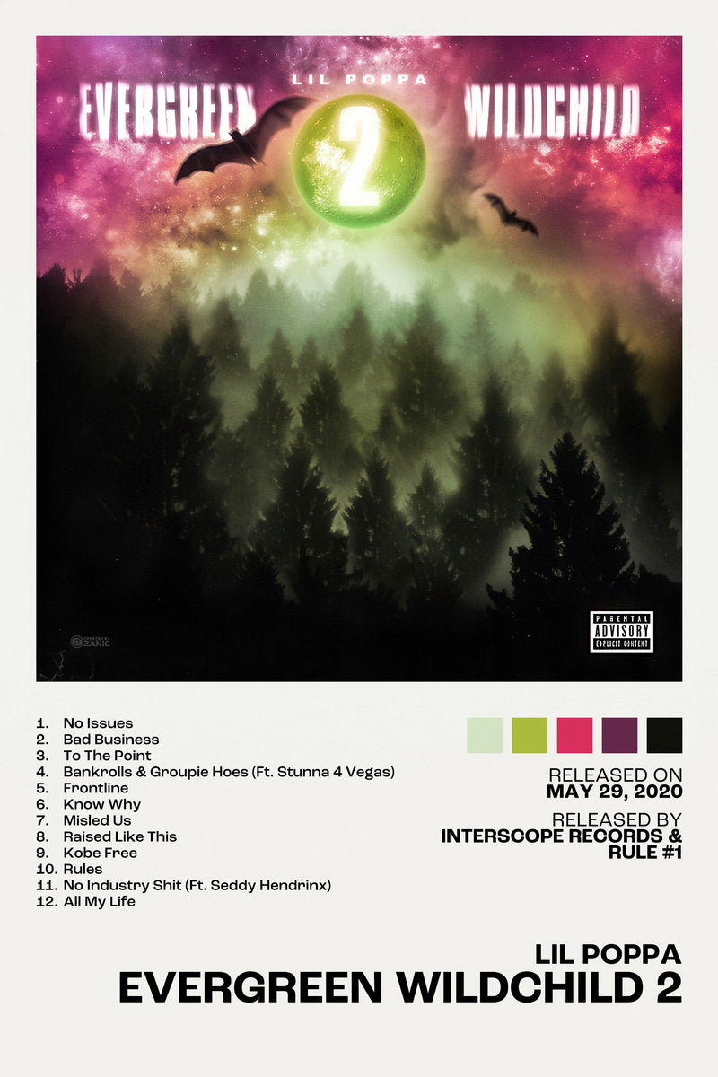 Poster - Lil Poppa Evergreen Wildchild 2 Album Cover Music Poster