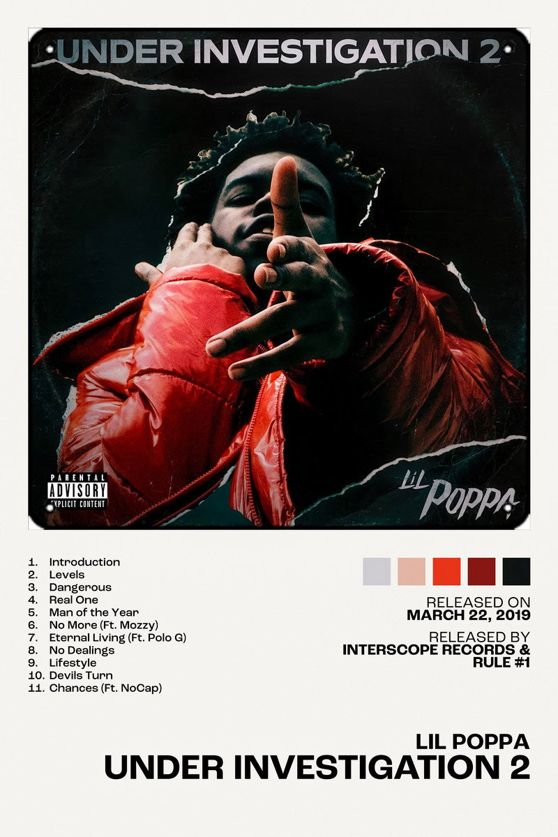 G-RAP X RAIDED (LP) ＋ポスター付 Poster - Lil Poppa Under Investigation 2 Album Cover Music Poster