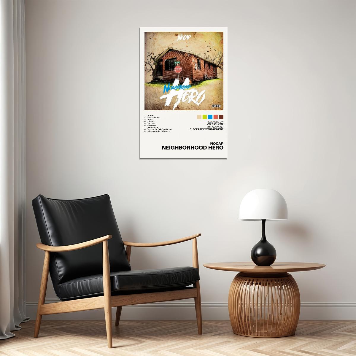 NoCap Neighborhood Hero Album Cover Music Poster Rap Home Decor For Living Room Hip-Hop Aesthetic Rapper Album Wall Art Records Poster Wall Decor For Bedroom - xonomax