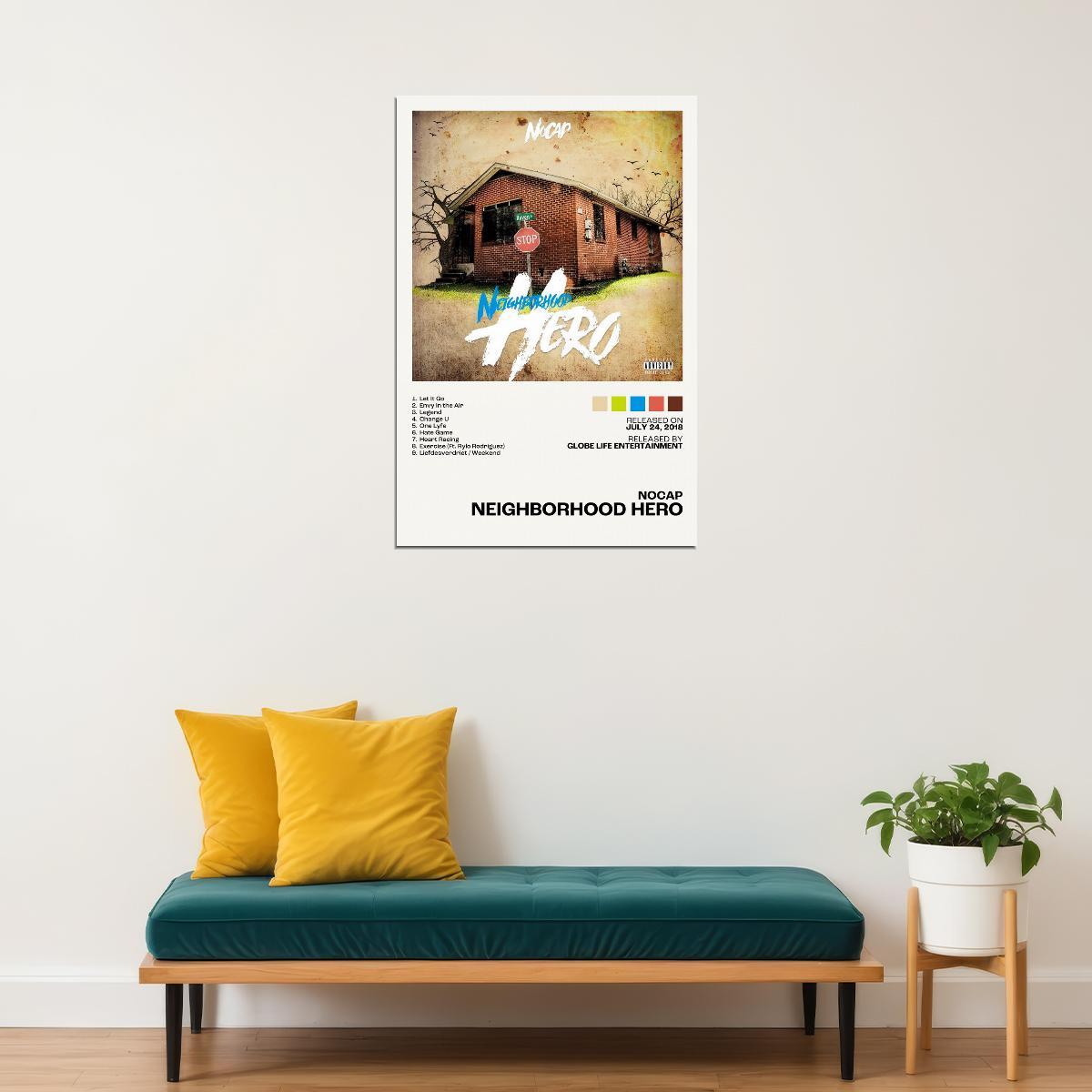 NoCap Neighborhood Hero Album Cover Music Poster Rap Home Decor For Living Room Hip-Hop Aesthetic Rapper Album Wall Art Records Poster Wall Decor For Bedroom - xonomax