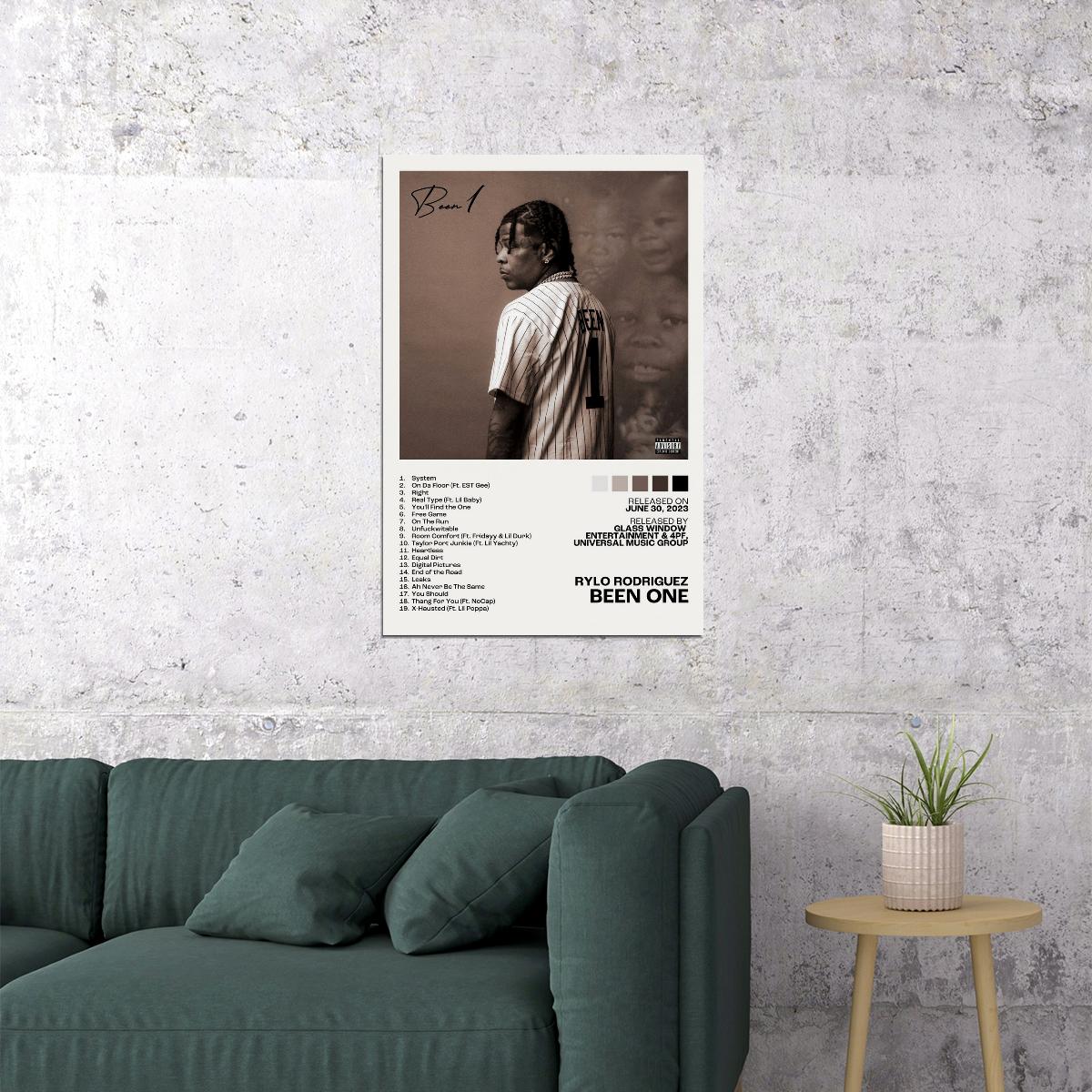 Rylo Rodriguez Been One Album Cover Music Poster Rap Home Decor For Living Room Hip-Hop Aesthetic Rapper Album Wall Art Records Poster Wall Decor For Bedroom