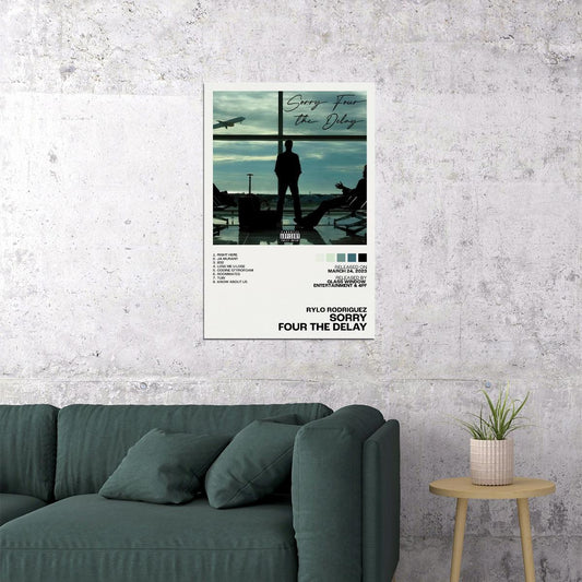 Rylo Rodriguez Sorry Four The Delay Album Cover Music Poster Rap Home Decor For Living Room Hip-Hop Aesthetic Rapper Album Wall Art Records Poster Wall Decor For Bedroom - xonomax