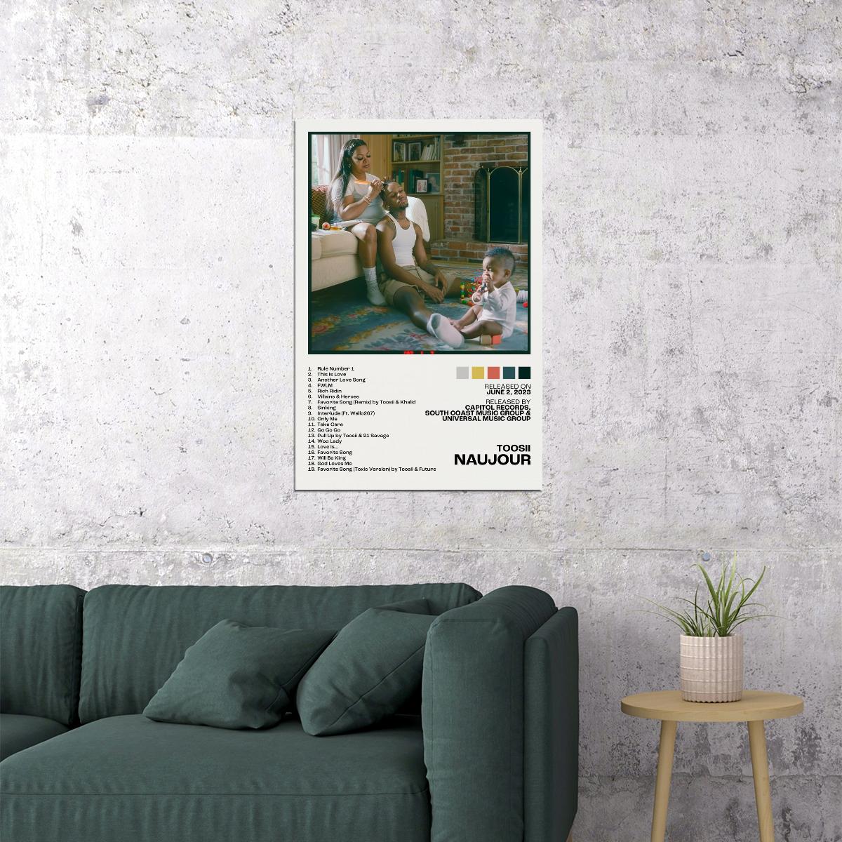 Toosii NAUJOUR Album Cover Music Poster Rap Home Decor For Living Room Hip-Hop Aesthetic Rapper Album Wall Art Records Poster Wall Decor For Bedroom