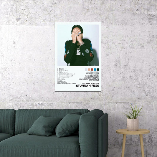 Stunna 4 Vegas Stunna 4 Files Album Cover Music Poster Rap Home Decor For Living Room Hip-Hop Aesthetic Rapper Album Wall Art Records Poster Wall Decor For Bedroom - xonomax